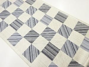 市松に斜線模様織出し袋帯